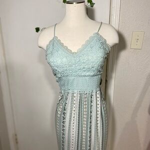 No Boundaries Mint Lace Midi Dress